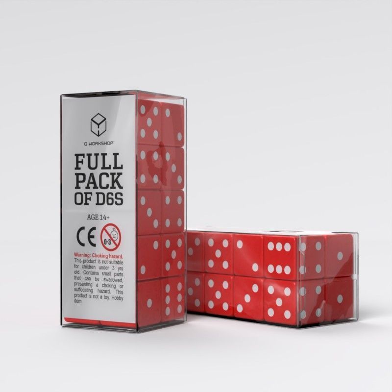 Набір кубиків Full Pack of D6s: Red&White 837-ba4 фото
