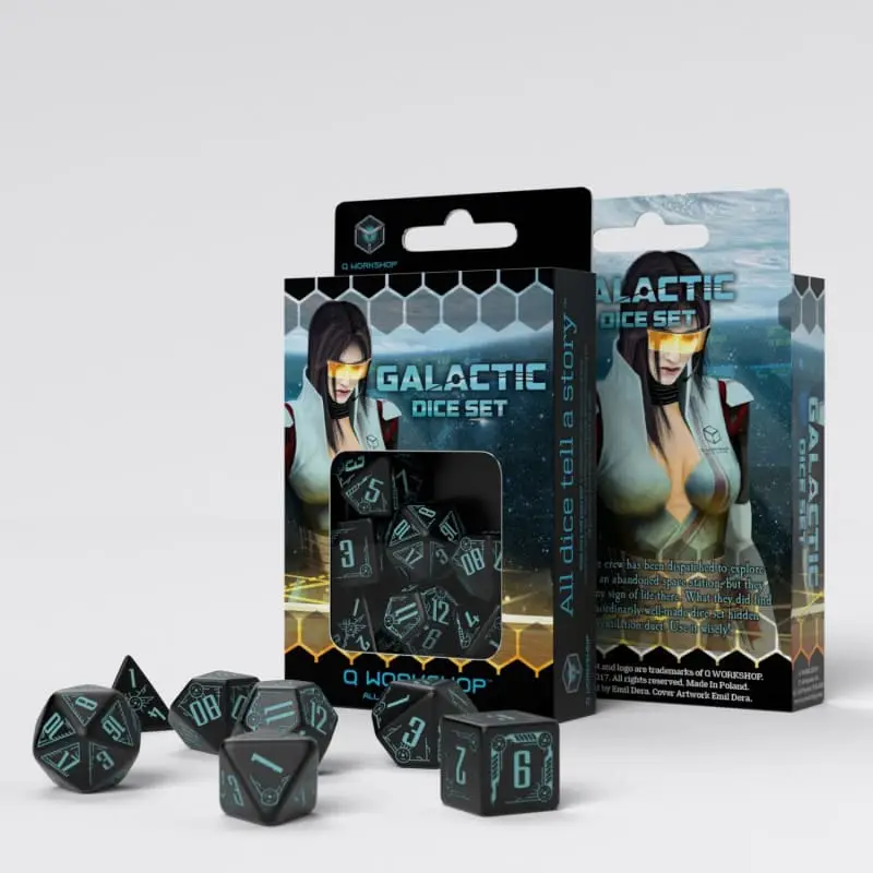 Набір кубиків "Galactic Black & Blue Dice Set" 2306 фото