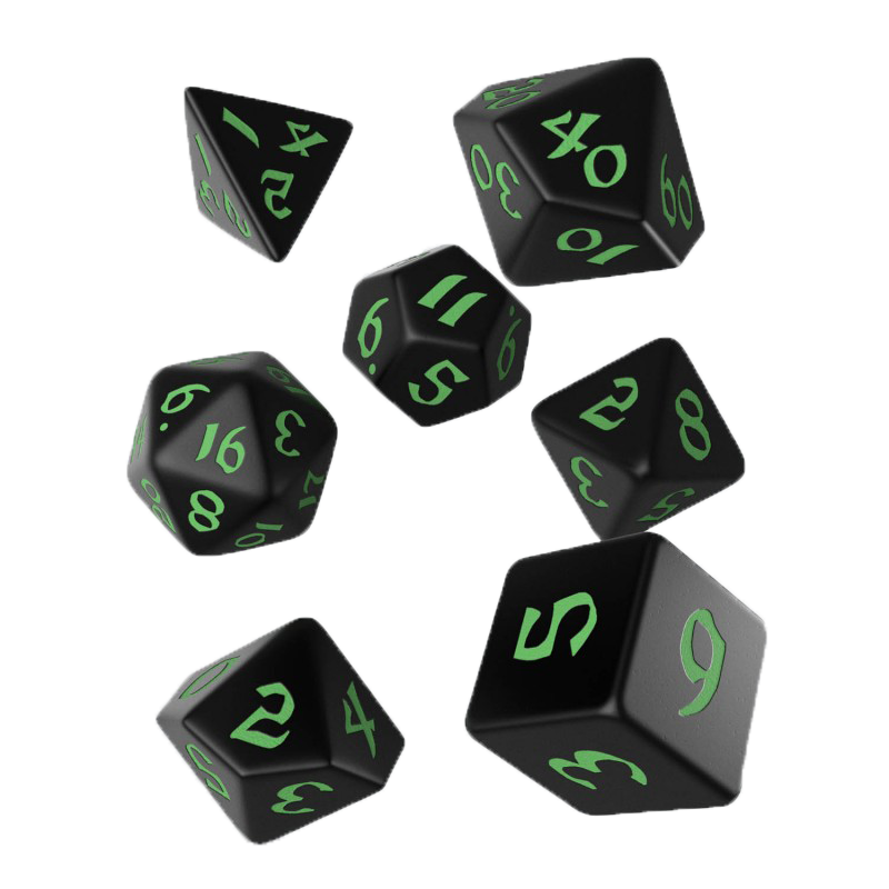 Набір кубиків "Classic Runic Black & Green Dice Set" 2171 фото